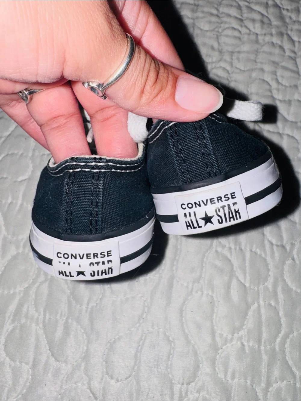 Converse Toddler Infant Black & White Low-Top Canvas Sneakers